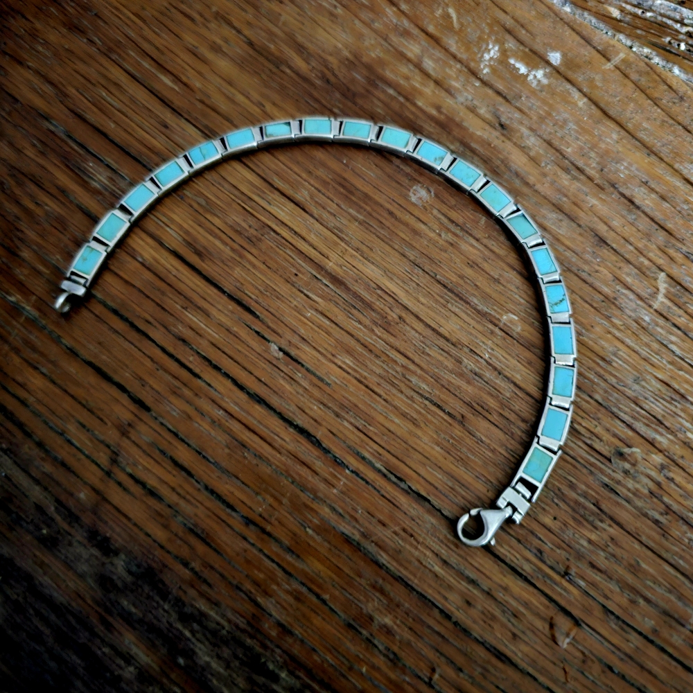 Sundance Catalog Peyote Bird Turquoise and Sterling Bracelet